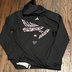 Adidas Black Sweatshirt with Pink Typography